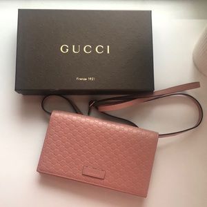 Microguccissima Crossbody Wallet Soft Pink